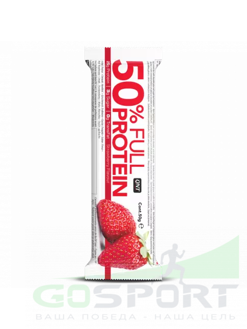 Протеиновый батончик QNT 50% FULL PROTEIN BAR 12 x 50 г, Клубника Протеиновый батончик QNT 50% FULL PROTEIN BAR 12 x 50 г, Клубника