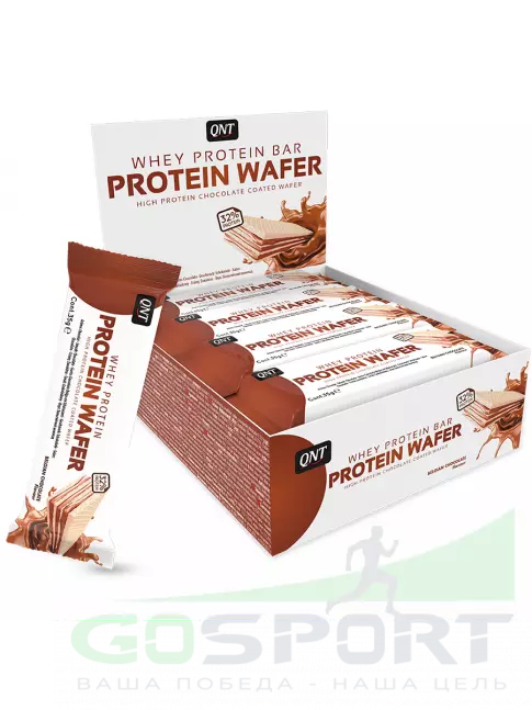 Протеиновый батончик QNT Protein Wafer 12 х 35 г, Бельгийский шоколад Протеиновый батончик QNT Protein Wafer 12 х 35 г, Бельгийский шоколад