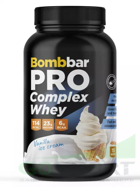 Комплексный протеин BombBar Pro Complex Whey 900 г, Ванильное мороженое