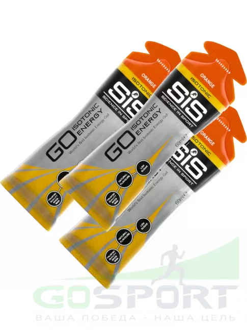 Гель питьевой SCIENCE IN SPORT (SiS) GO Isotonic Energy Gels 3 x 60 мл, Апельсин Гель питьевой SCIENCE IN SPORT (SiS) GO Isotonic Energy Gels 3 x 60 мл, Апельсин