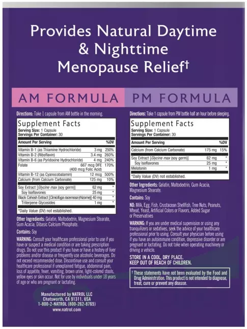 Витамины для женщин Natrol Complete Balance for menopause AM&PM formula 30+30 caps 30+30 капсул, Нейтральный Витамины для женщин Natrol Complete Balance for menopause AM&PM formula 30+30 caps 30+30 капсул, Нейтральный