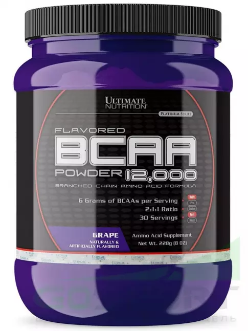 BCAA Ultimate Nutrition BCAA 12000 Powder 228 г, Виноград