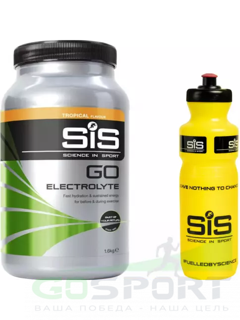 Изотоник SCIENCE IN SPORT (SiS) GO Electrolyte + Бутылочка желтая Тропические фрукты №1 Изотоник SCIENCE IN SPORT (SiS) GO Electrolyte + Бутылочка желтая Тропические фрукты №1