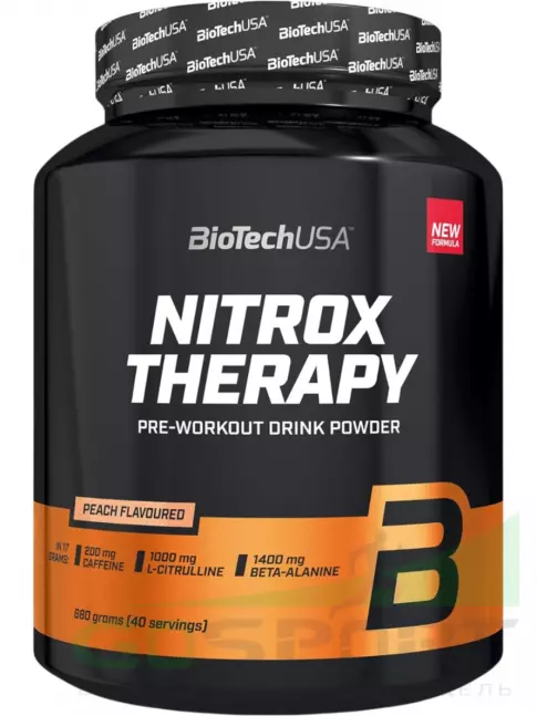 Предтреник в порошке BioTechUSA Nitrox Therapy 680 г, Персик Предтреник в порошке BioTechUSA Nitrox Therapy 680 г, Персик