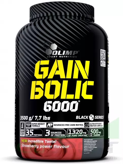 Гейнер OLIMP GAIN BOLIC 6000 3500 г, Клубника Гейнер OLIMP GAIN BOLIC 6000 3500 г, Клубника