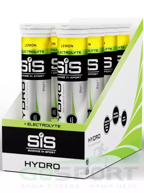 Изотоник SCIENCE IN SPORT (SiS) GO Hydro Tablet 8 x 20 таблеток, Лимон Изотоник SCIENCE IN SPORT (SiS) GO Hydro Tablet 8 x 20 таблеток, Лимон