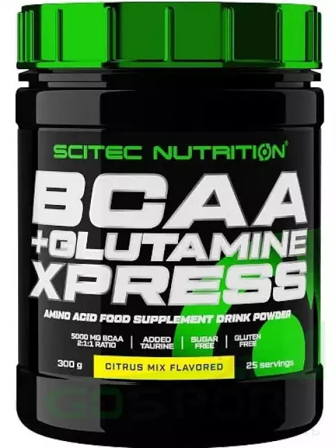 BCAA + Glutamin Scitec Nutrition BCAA + Glutamine Xpress 300 г, Цитрусовый микс BCAA + Glutamin Scitec Nutrition BCAA + Glutamine Xpress 300 г, Цитрусовый микс