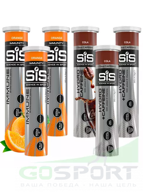 Изотоник SCIENCE IN SPORT (SiS) GO Hydro Tablet 20s_3 6 x 20 таблеток, Апельсин, Кола Изотоник SCIENCE IN SPORT (SiS) GO Hydro Tablet 20s_3 6 x 20 таблеток, Апельсин, Кола
