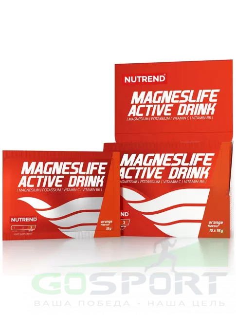 Магний NUTREND MagnesLife Active Drink 10 x 15 г, Апельсин Магний NUTREND MagnesLife Active Drink 10 x 15 г, Апельсин