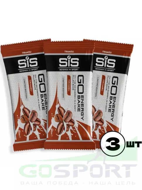 Энергетический батончик SCIENCE IN SPORT (SiS) GO Energy Bake 3 x 50 г, Тирамису