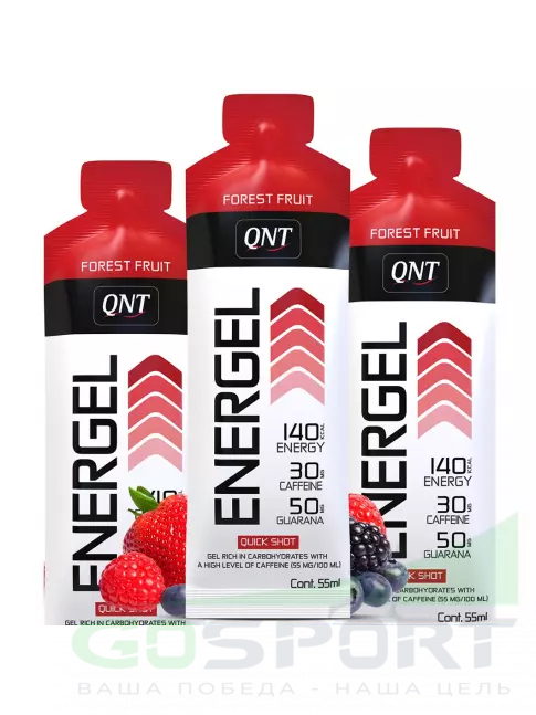 Гель питьевой QNT ENERGY GEL 30mg caffeine 3 x 55 мл, Лесные ягоды Гель питьевой QNT ENERGY GEL 30mg caffeine 3 x 55 мл, Лесные ягоды