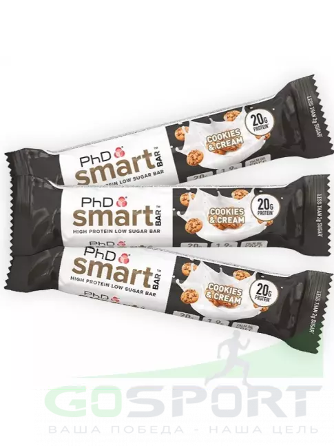 Протеиновый батончик PhD Nutrition Smart Bar 3 x 64 г, Печенье и Сливки Протеиновый батончик PhD Nutrition Smart Bar 3 x 64 г, Печенье и Сливки