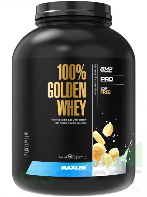 Сывороточный протеин MAXLER 100% Golden Whey 2270 г, Банановый крем Сывороточный протеин MAXLER 100% Golden Whey 2270 г, Банановый крем