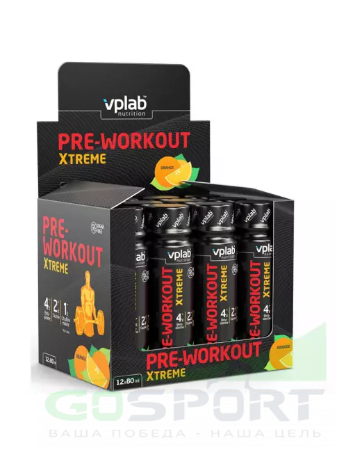 Предтреник жидкий VP Laboratory Pre-Workout Xtreme Shot 12х80 мл, Апельсин Предтреник жидкий VP Laboratory Pre-Workout Xtreme Shot 12х80 мл, Апельсин