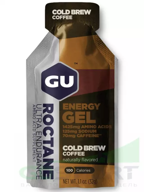 Гель питьевой GU Energy Labs GU ROCTANE Energy Gel 70mg caffeine 32 г, Холодный кофе Гель питьевой GU Energy Labs GU ROCTANE Energy Gel 70mg caffeine 32 г, Холодный кофе