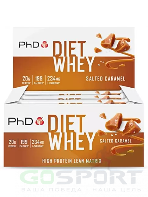 Протеиновый батончик PhD Nutrition Diet Whey Bar 12 x 63 г, Соленая карамель Протеиновый батончик PhD Nutrition Diet Whey Bar 12 x 63 г, Соленая карамель
