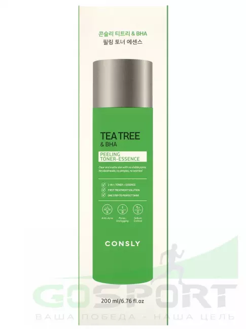 Тонеры для лица CONSLY Tea Tree & BHA Peeling Toner-Essence 200 мл Тонеры для лица CONSLY Tea Tree & BHA Peeling Toner-Essence 200 мл