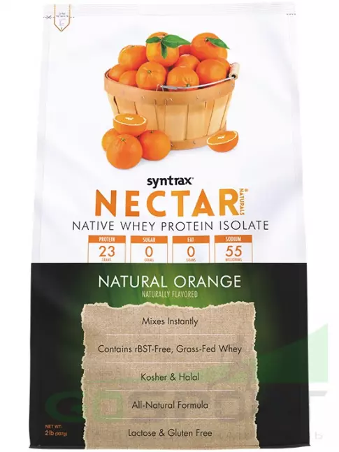 Изолят протеина SYNTRAX Nectar Naturals 907 г, Апельсин Изолят протеина SYNTRAX Nectar Naturals 907 г, Апельсин