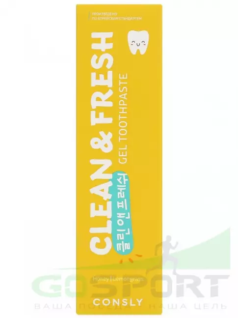 Зубные пасты и ополаскиватели CONSLY Clean&Fresh Honey & Lemongrass Strengthening Gel Toothpaste 105 г Зубные пасты и ополаскиватели CONSLY Clean&Fresh Honey & Lemongrass Strengthening Gel Toothpaste 105 г