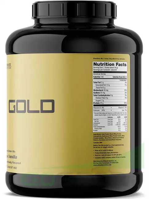 Сывороточный протеин Ultimate Nutrition Whey Gold 2270 г, Ваниль