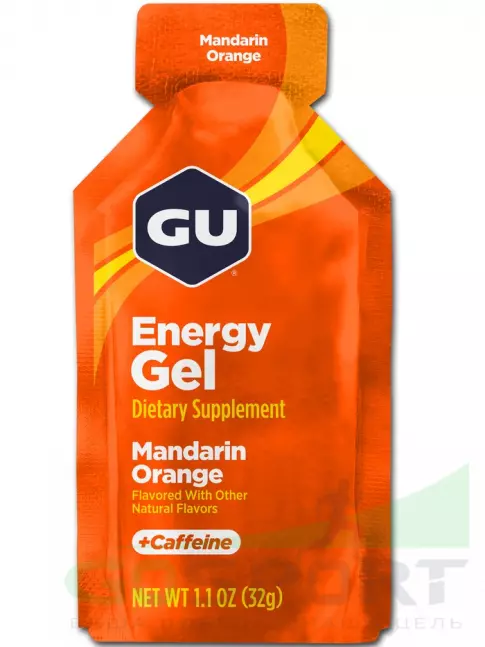 Гель питьевой GU Energy Labs Energy Gel 20 mg caffeine 32 г, Апельсин-Мандарин