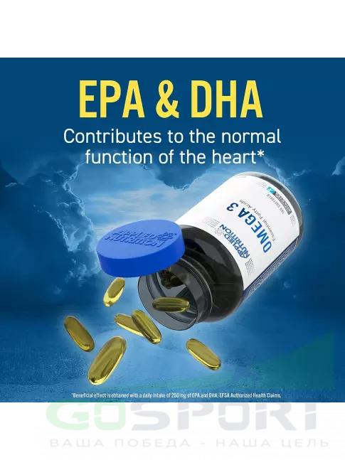Омега-3 APPLIED NUTRITION Omega 3 Fish Oil 1000mg 100 мягких капсул Омега-3 APPLIED NUTRITION Omega 3 Fish Oil 1000mg 100 мягких капсул