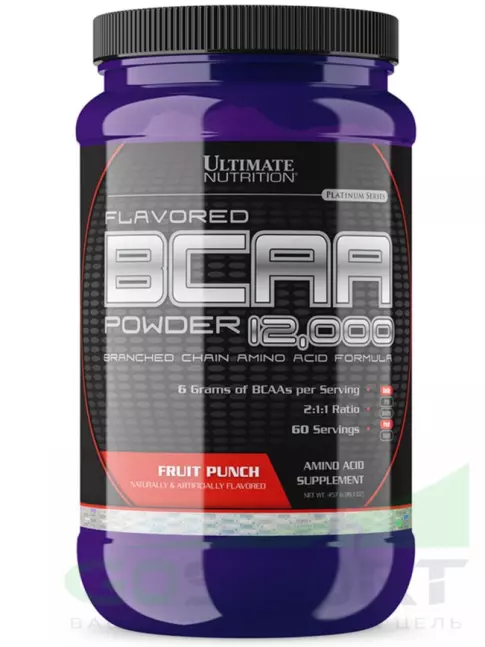 BCAA Ultimate Nutrition BCAA 12000 Powder 457 г, Фруктовый пунш BCAA Ultimate Nutrition BCAA 12000 Powder 457 г, Фруктовый пунш
