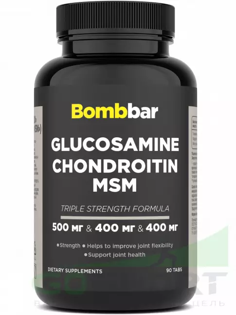 Глюкозамин хондроитин BombBar Glucosamine Chondroitin MSM 90 таблеток Глюкозамин хондроитин BombBar Glucosamine Chondroitin MSM 90 таблеток