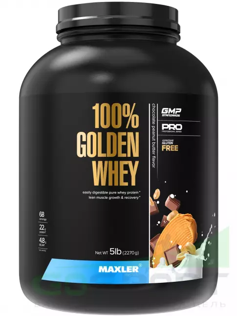 Сывороточный протеин MAXLER 100% Golden Whey 2270 г, Шоколадно-Арахисовая паста Сывороточный протеин MAXLER 100% Golden Whey 2270 г, Шоколадно-Арахисовая паста
