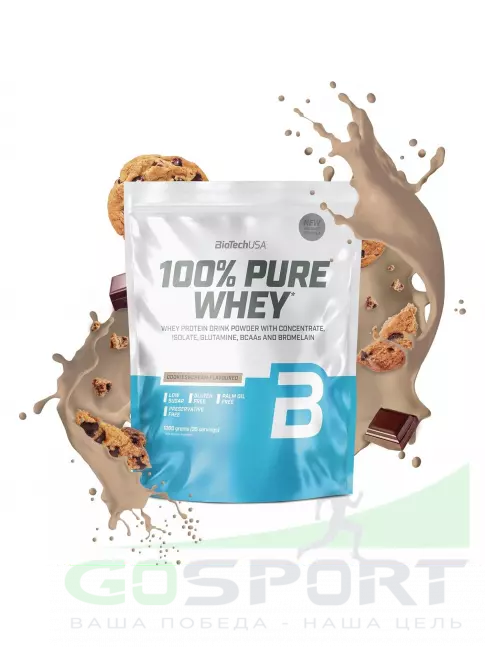 Сывороточный протеин BioTechUSA 100% Pure Whey 1000 г, Печенье-крем Сывороточный протеин BioTechUSA 100% Pure Whey 1000 г, Печенье-крем