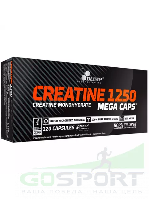 Микронизированный креатин OLIMP CREATINE 1250 MEGA CAPS 120 капсул Микронизированный креатин OLIMP CREATINE 1250 MEGA CAPS 120 капсул