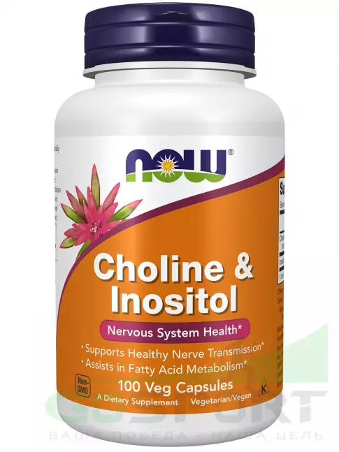 Витамины группы B NOW Foods Choline & Inositol 250 mg 100 веган капсул
