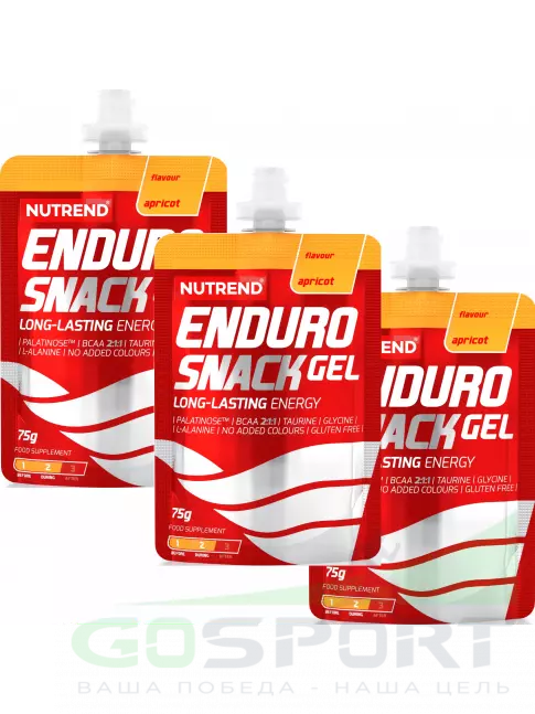 Энергетический гель питьевой NUTREND EnduroSnack саше 3 x 75 г, Абрикос