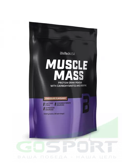 Гейнер BioTechUSA BioTech Muscle Mass ДУБЛЬ 1000 г, Ваниль Гейнер BioTechUSA BioTech Muscle Mass ДУБЛЬ 1000 г, Ваниль