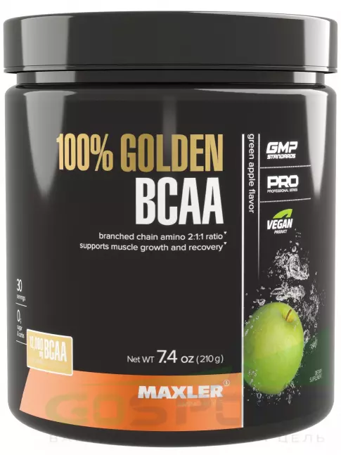 BCAA MAXLER 100% Golden BCAA 12000 mg 210 г, Зеленое яблоко BCAA MAXLER 100% Golden BCAA 12000 mg 210 г, Зеленое яблоко