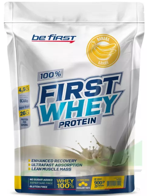Сывороточный протеин Be First First Whey protein (сывороточный протеин) 900 г, Банан Сывороточный протеин Be First First Whey protein (сывороточный протеин) 900 г, Банан