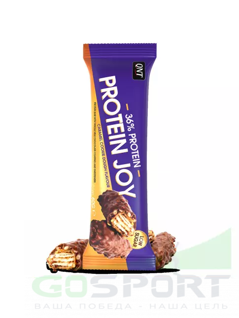 Протеиновый батончик QNT PROTEIN JOY BAR 12 x 60 г, Карамель Протеиновый батончик QNT PROTEIN JOY BAR 12 x 60 г, Карамель