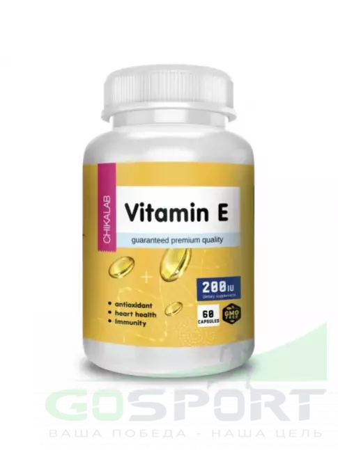 Витамин E Chikalab Vitamin E 60 капсул, Нейтральный