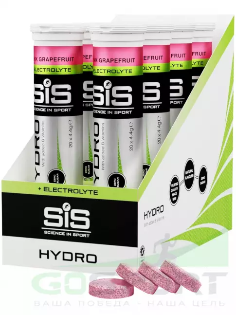 Изотоник SCIENCE IN SPORT (SiS) GO Hydro Tablet 8 x 20 таблеток, Розовый грейпфрут Изотоник SCIENCE IN SPORT (SiS) GO Hydro Tablet 8 x 20 таблеток, Розовый грейпфрут