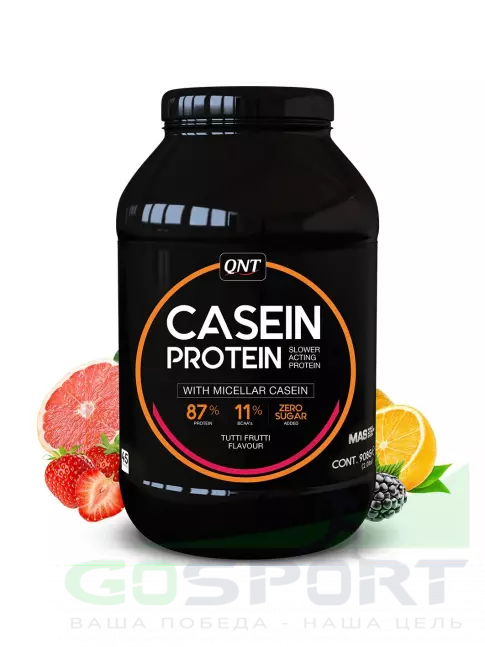 Казеиновый протеин QNT CASEIN PROTEIN 908 г, Тутти-Фрутти Казеиновый протеин QNT CASEIN PROTEIN 908 г, Тутти-Фрутти