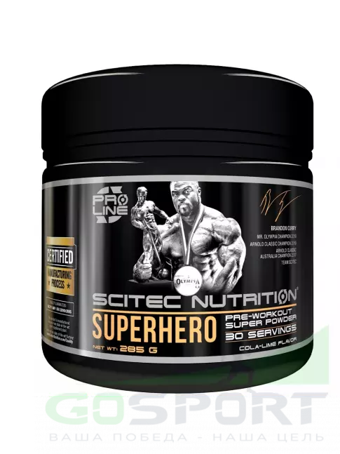 Предтреник в порошке Scitec Nutrition Superhero 285 г, Кола - Лайм