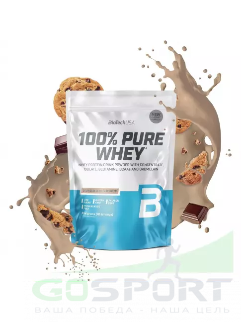 Сывороточный протеин BioTechUSA 100% Pure Whey 454 г, Печенье-крем
