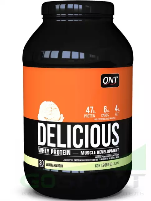 Комплексный протеин QNT DELICIOUS WHEY PROTEIN POWDER 908 г, Ваниль Комплексный протеин QNT DELICIOUS WHEY PROTEIN POWDER 908 г, Ваниль