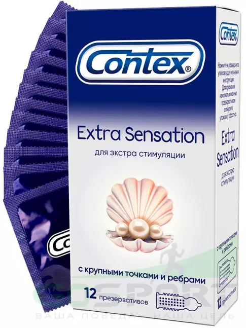 Презервативы Contex Extra Sensation (с крупными точками и ребрами) 12 шт Презервативы Contex Extra Sensation (с крупными точками и ребрами) 12 шт
