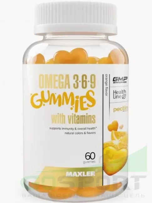 Омега-3 MAXLER Omega 3-6-9 Gummies 60 мармеладок, Апельсин Омега-3 MAXLER Omega 3-6-9 Gummies 60 мармеладок, Апельсин