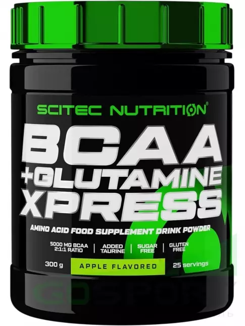 BCAA + Glutamin Scitec Nutrition BCAA + Glutamine Xpress 300 г, Яблоко BCAA + Glutamin Scitec Nutrition BCAA + Glutamine Xpress 300 г, Яблоко