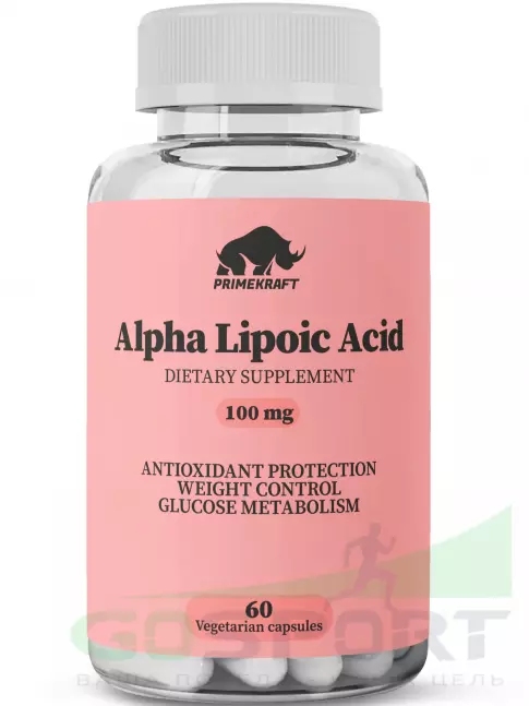 Альфа-липоевая кислота (ALA) PRIMEKRAFT Alpha lipoic acid 100 mg 60 веган капсул Альфа-липоевая кислота (ALA) PRIMEKRAFT Alpha lipoic acid 100 mg 60 веган капсул