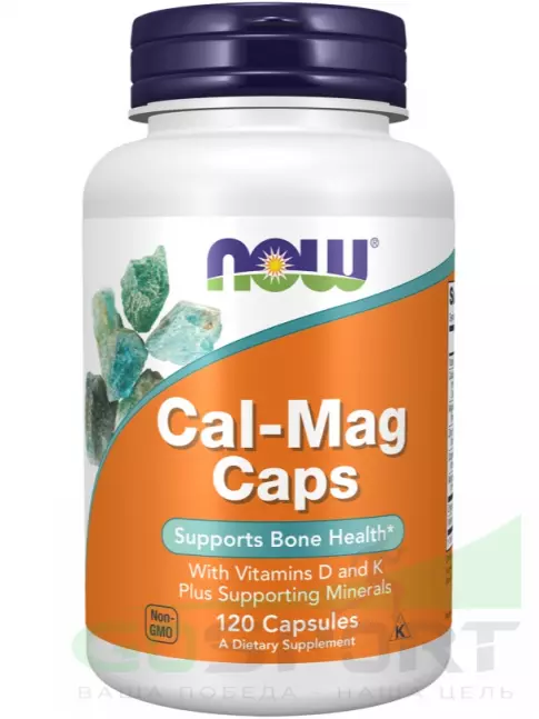 Кальций & магний NOW Foods Cal-Mag Caps, Кальций и Магний + Витамин D-3 120 капсул