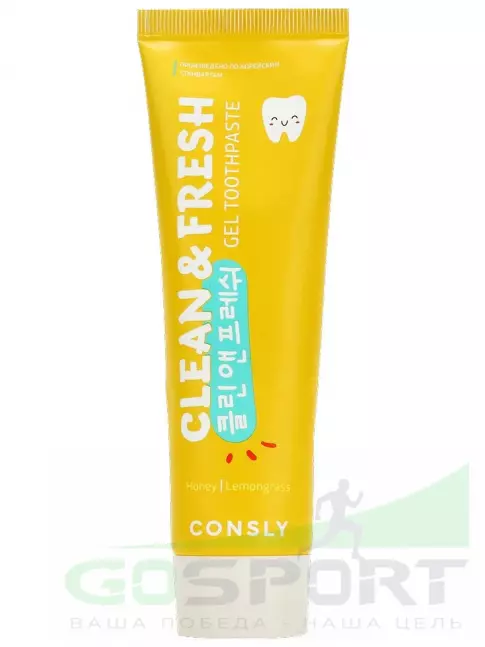 Зубные пасты и ополаскиватели CONSLY Clean&Fresh Honey & Lemongrass Strengthening Gel Toothpaste 105 г Зубные пасты и ополаскиватели CONSLY Clean&Fresh Honey & Lemongrass Strengthening Gel Toothpaste 105 г