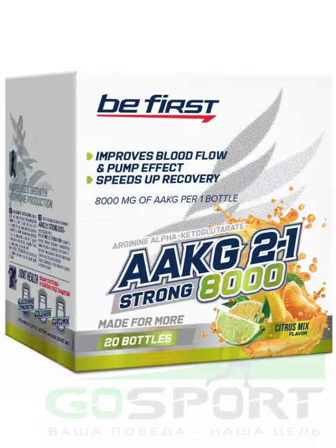 Аргинин / AAKG Be First AAKG 8000 STRONG 20 x 25 мл, Цитрусовый микс Аргинин / AAKG Be First AAKG 8000 STRONG 20 x 25 мл, Цитрусовый микс